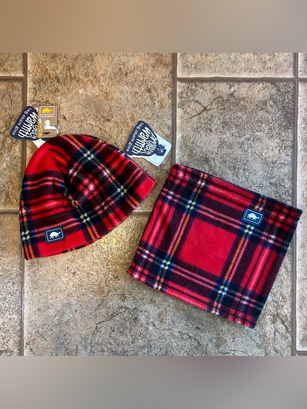 NWT *Bundle of 2* Turtle Fur kids Fleece Beanie and Neck Warmer sz age 3-6